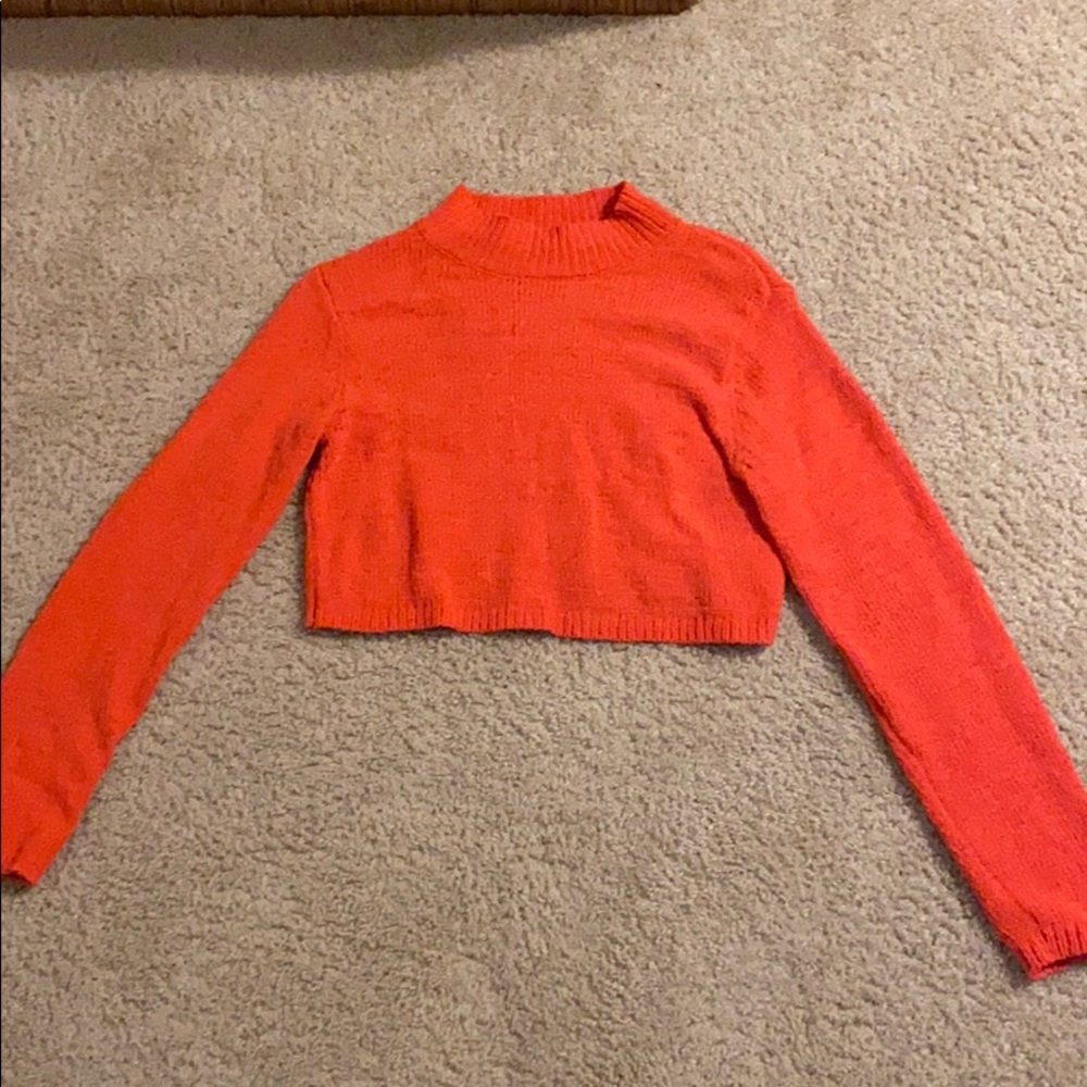 WORN ONCE: Cropped orange sweater